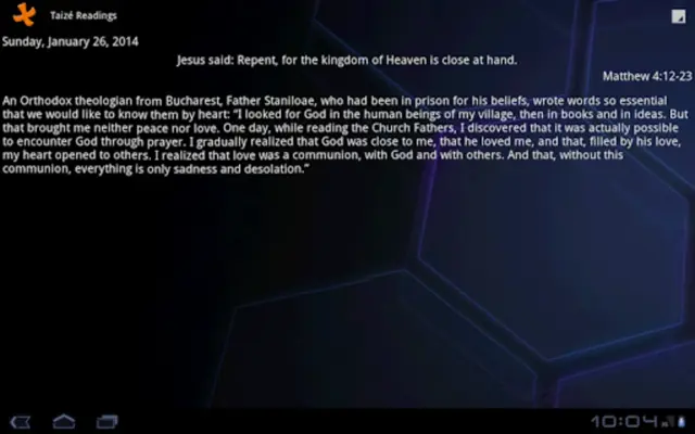 Taizé Readings android App screenshot 0